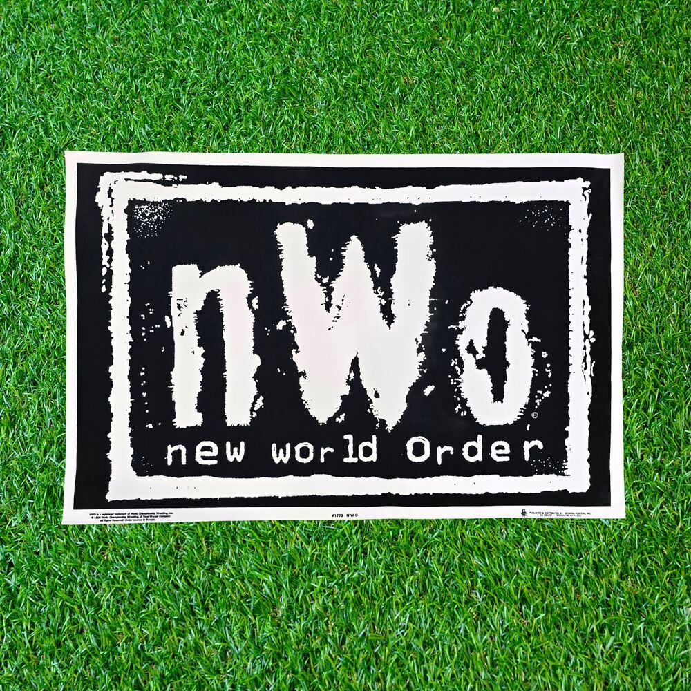 Vintage 1998 nWo Blacklight Poster #1773 WCW Wrestling Flocked Velvet NOS